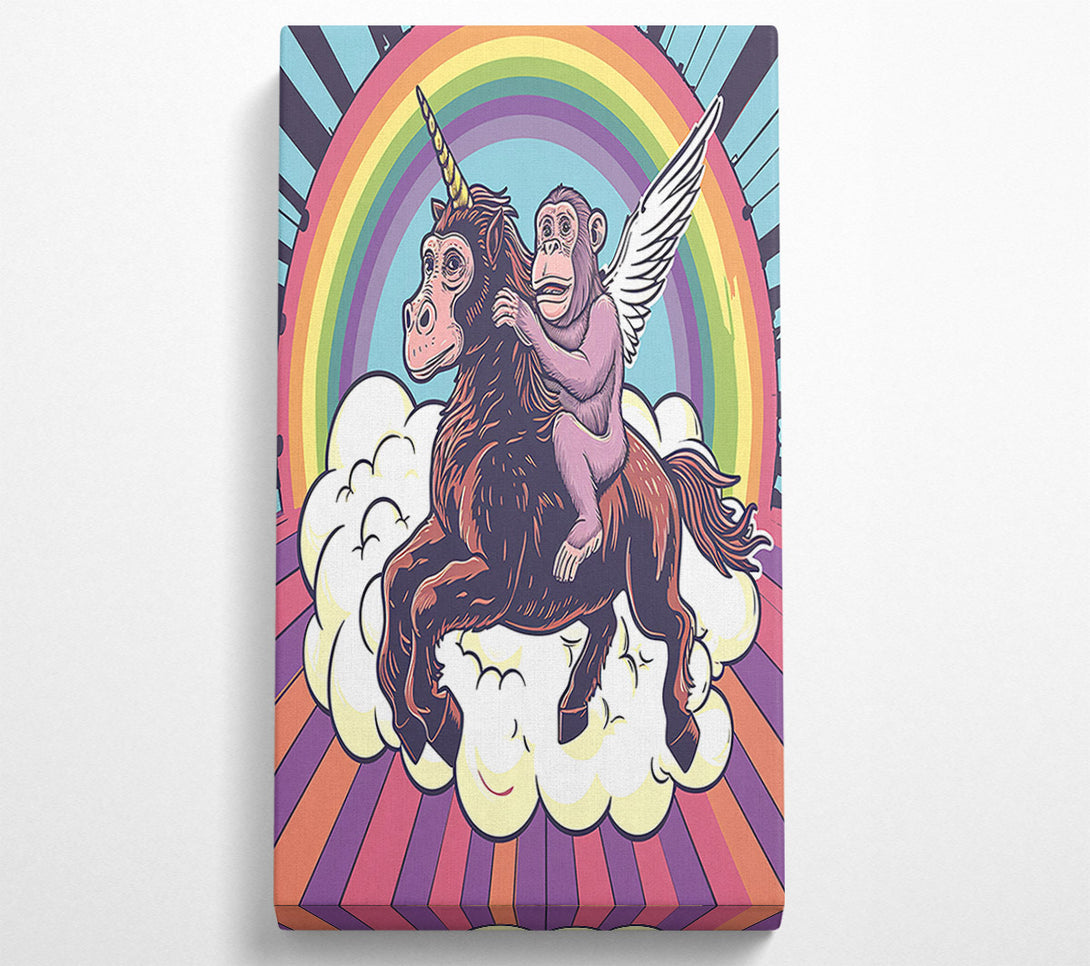  A Canvas Print of Chimp Unicorn Canvas Wall Art