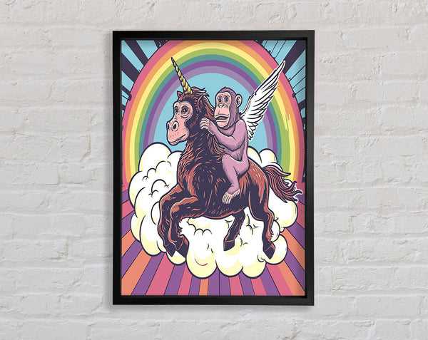 Chimp Unicorn Framed Print