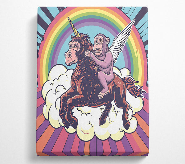  A Canvas Print of Chimp Unicorn Canvas Wall Art