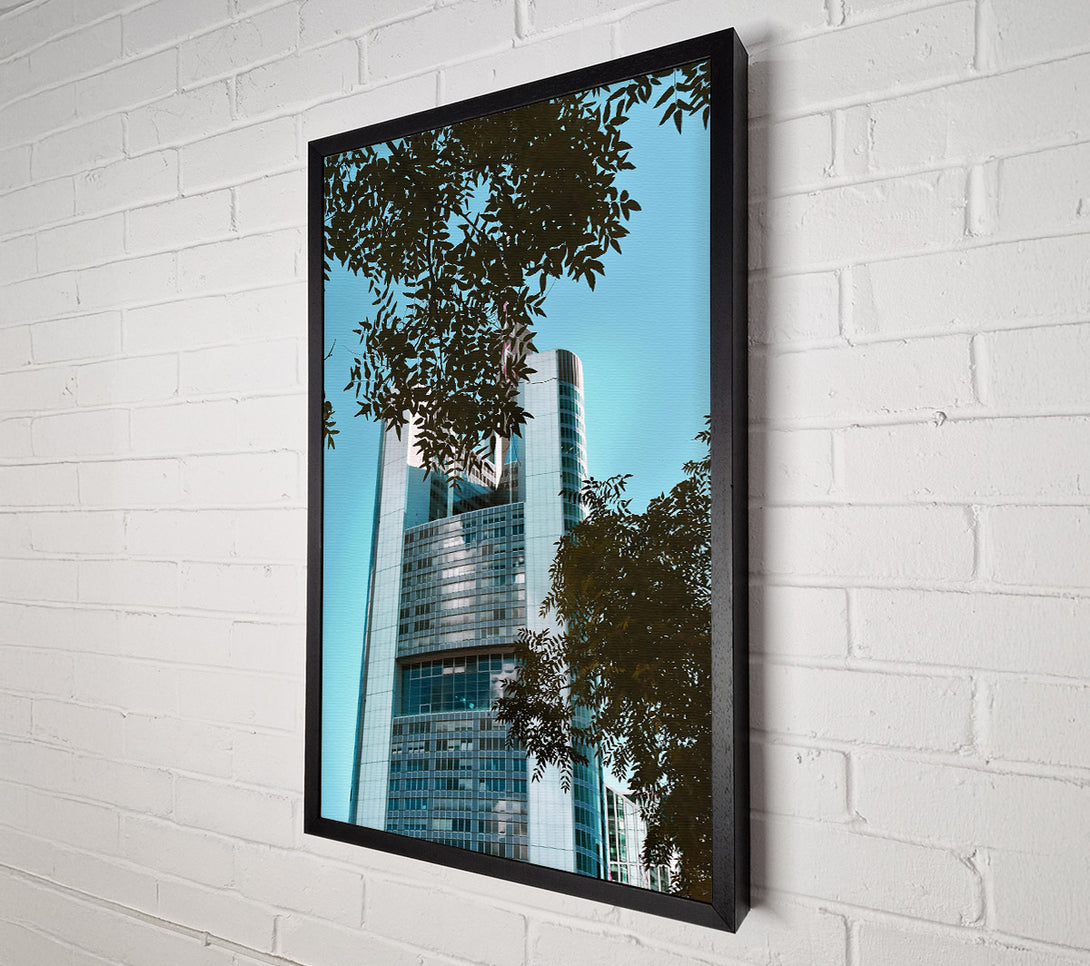  A Canvas Print of Skyline Blue Glass Building Canvas Art
