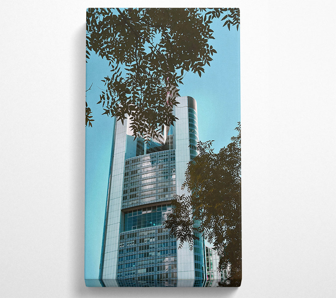  A Canvas Print of Skyline Blue Glass Building Canvas Art