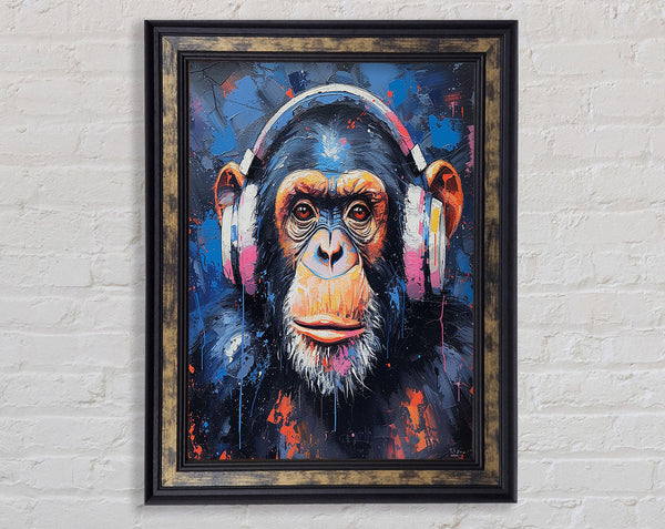 Chimpanzee Music Framed Print