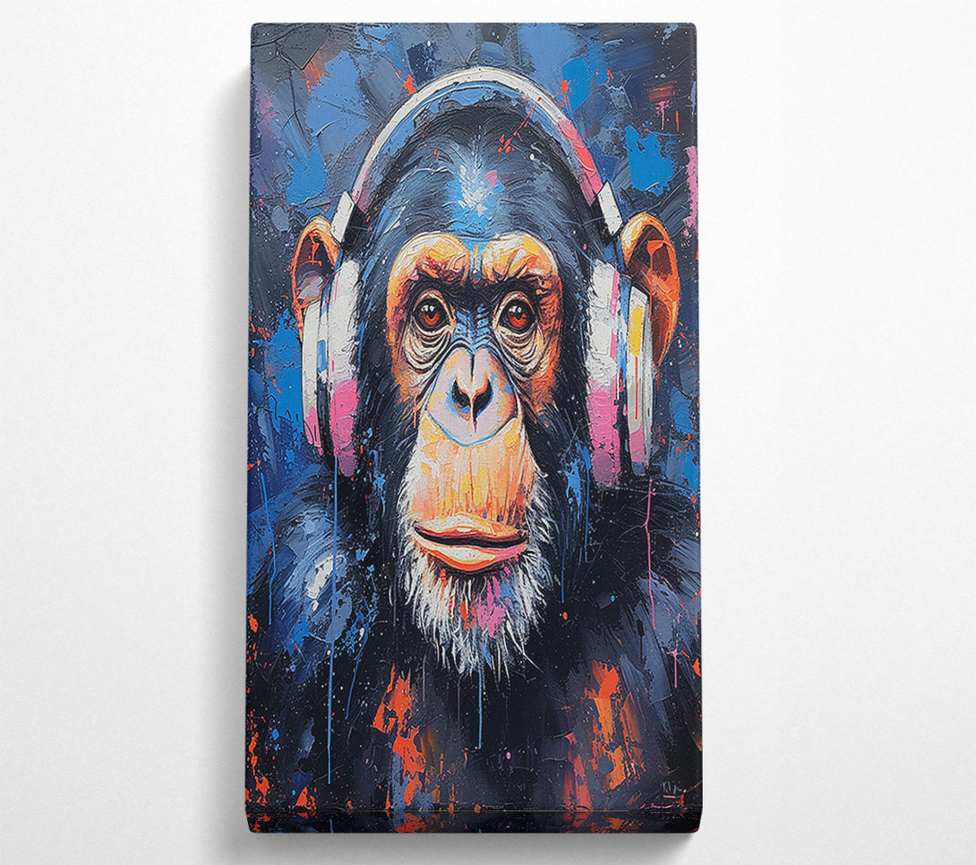  A Canvas Print of Chimpanzee Music Canvas Wall Art
