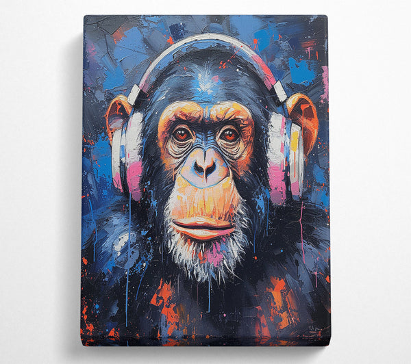  A Canvas Print of Chimpanzee Music Canvas Wall Art