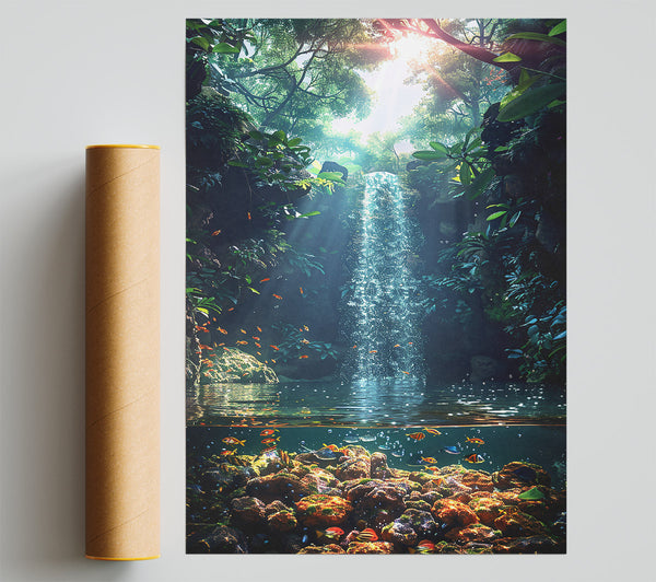 Emerald Waterfall Dreams Giclee Print