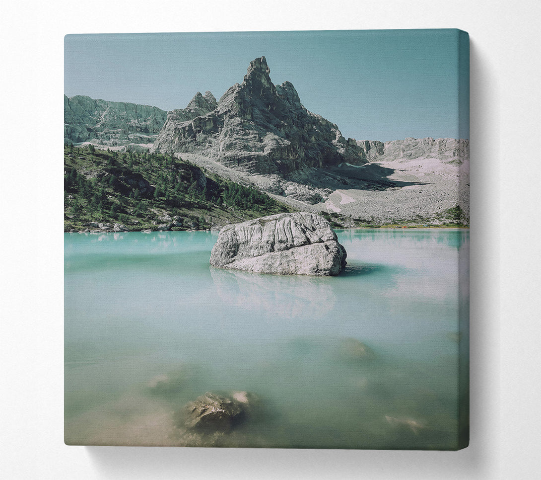 A Canvas Print of Turquoise Mountain Lake Canvas Wall Art