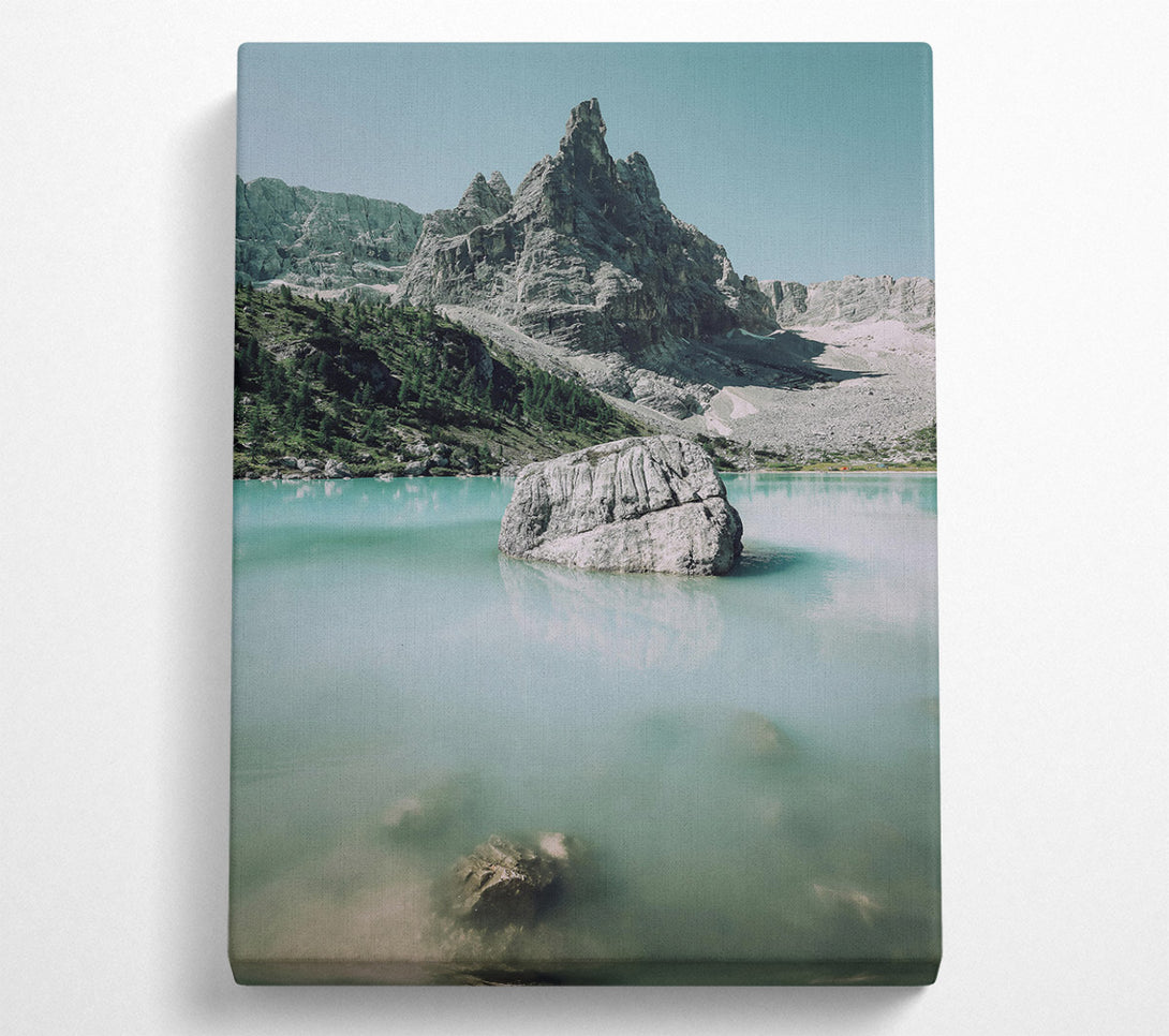  A Canvas Print of Turquoise Mountain Lake Canvas Wall Art