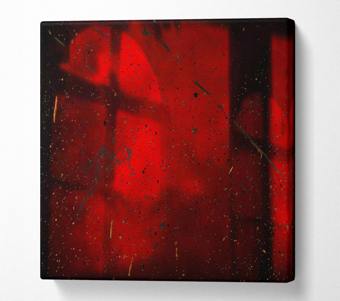  A Canvas Print of Crimson Windowpane Stained Glass Canvas Wall Art