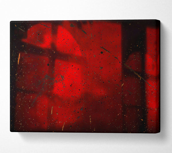  A Canvas Print of Crimson Windowpane Stained Glass Canvas Wall Art