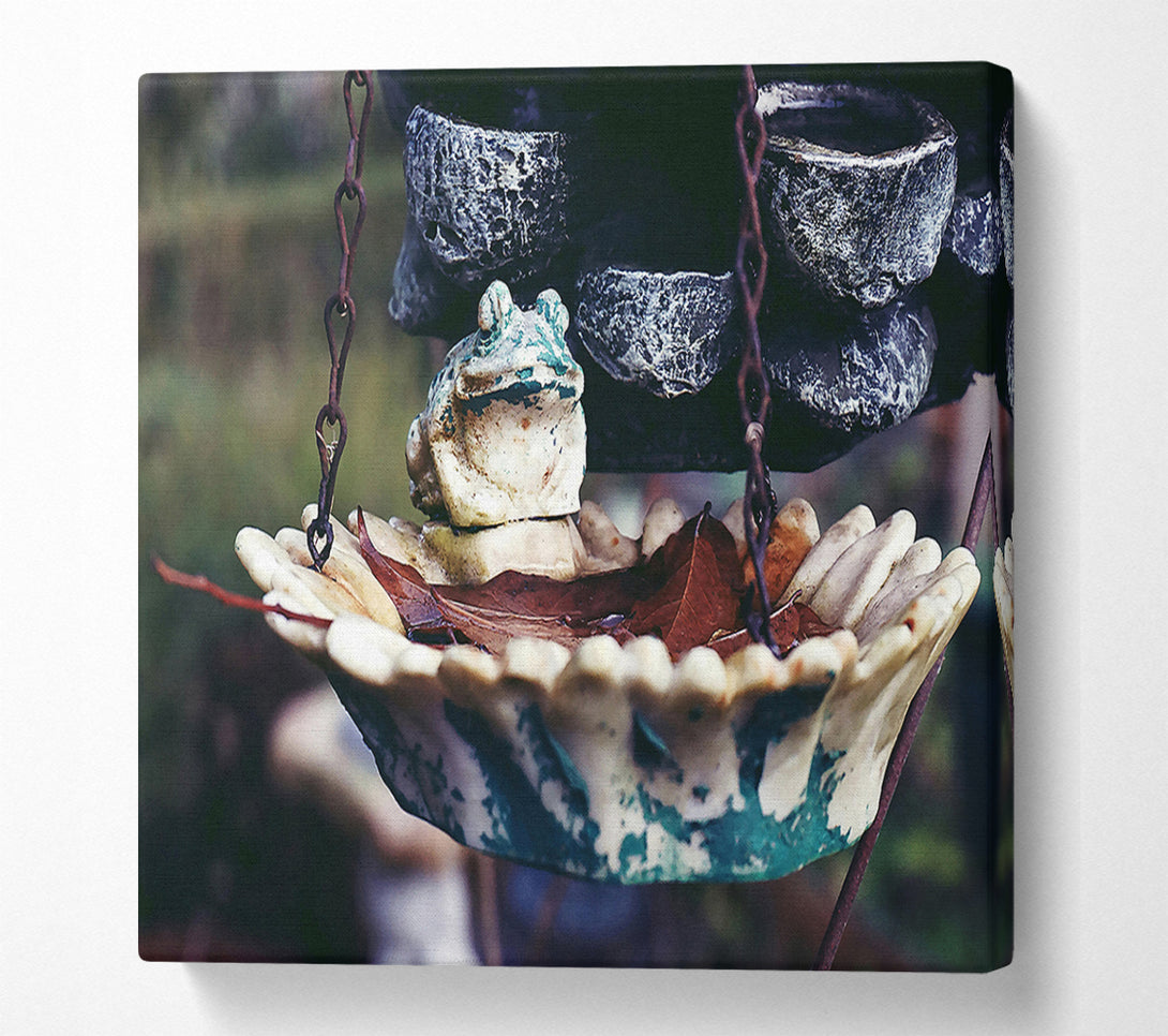  A Canvas Print of Teal Frog'S Nest Canvas Print