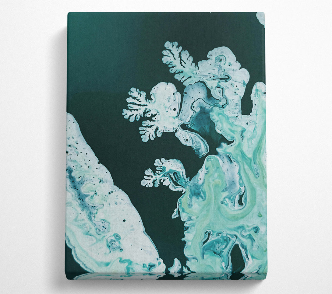  A Canvas Print of Teal Abstract Swirls Canvas Wall Art