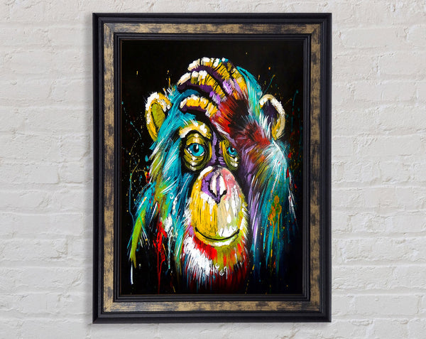 Chimpanzee Thoughts Framed Print