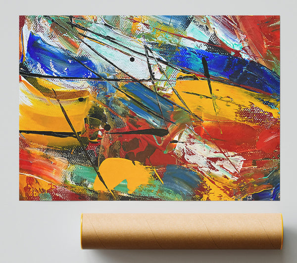 Yellow Strokes Of Chaos Giclee Print