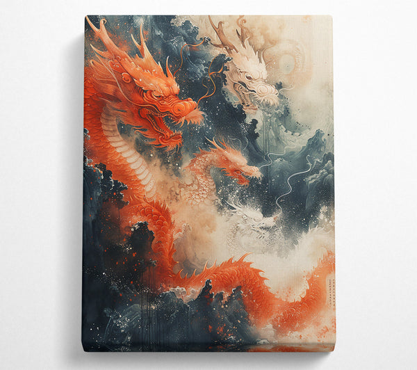  A Canvas Print of Crimson Dragon'S Ascent Canvas Print