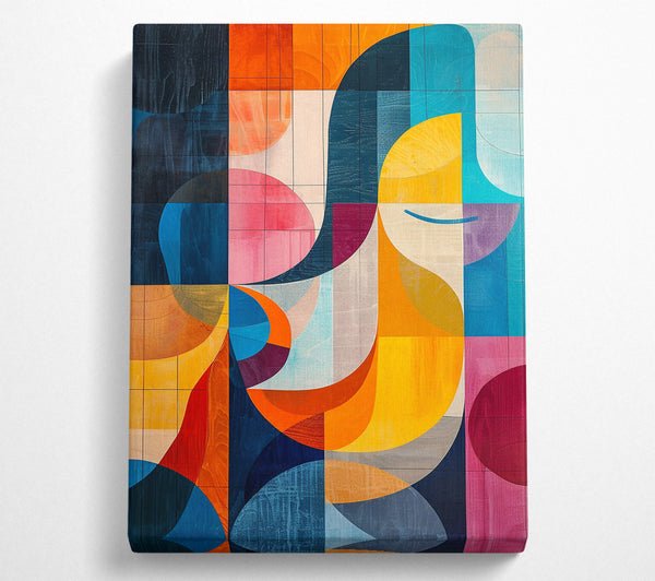  A Canvas Print of Blue Geometric Harmony Canvas Print