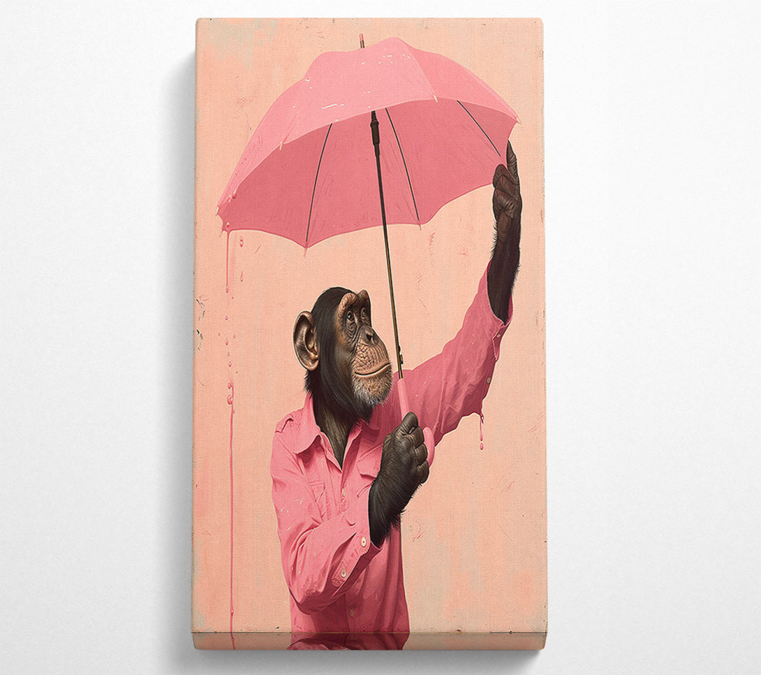  A Canvas Print of Chimpanzee Umbrella Canvas Wall Art