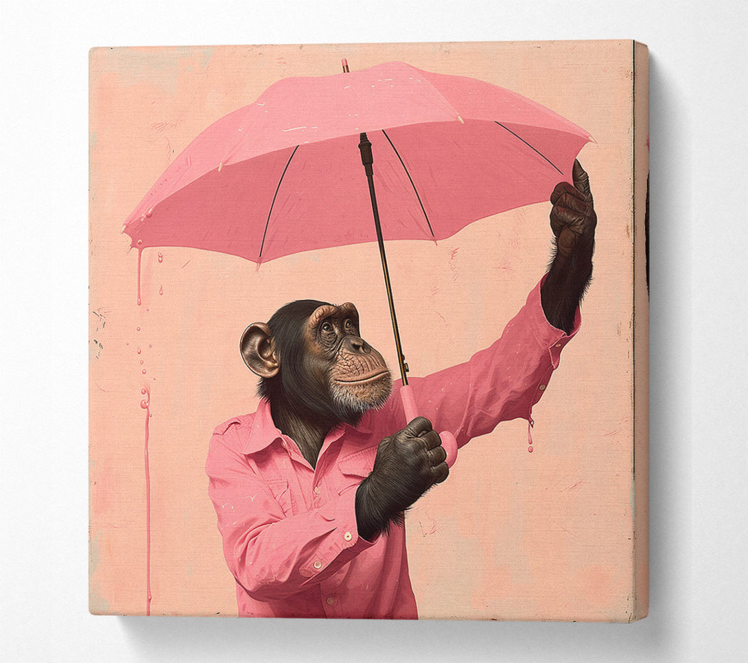  A Canvas Print of Chimpanzee Umbrella Canvas Wall Art