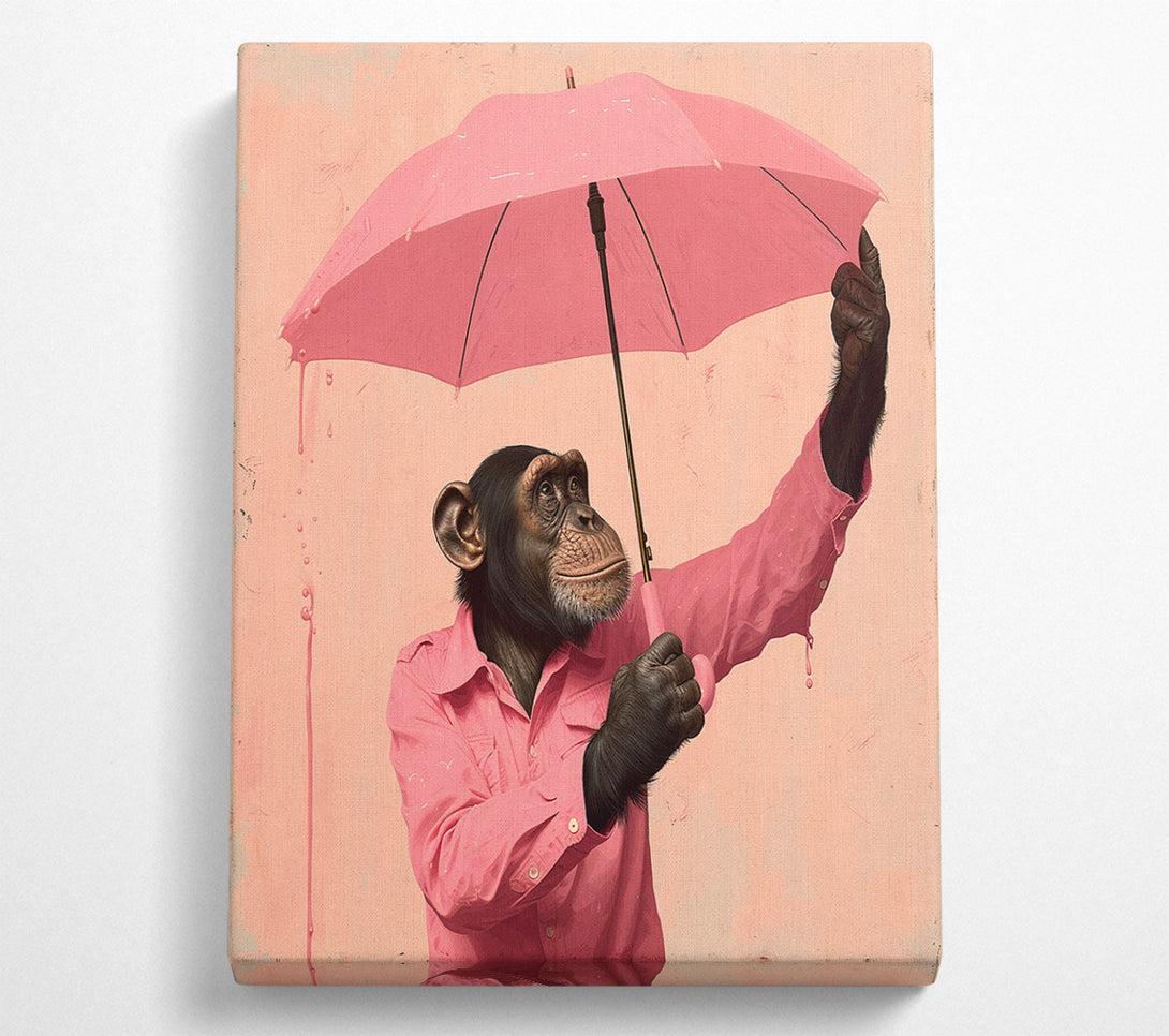  A Canvas Print of Chimpanzee Umbrella Canvas Wall Art