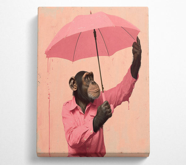  A Canvas Print of Chimpanzee Umbrella Canvas Wall Art