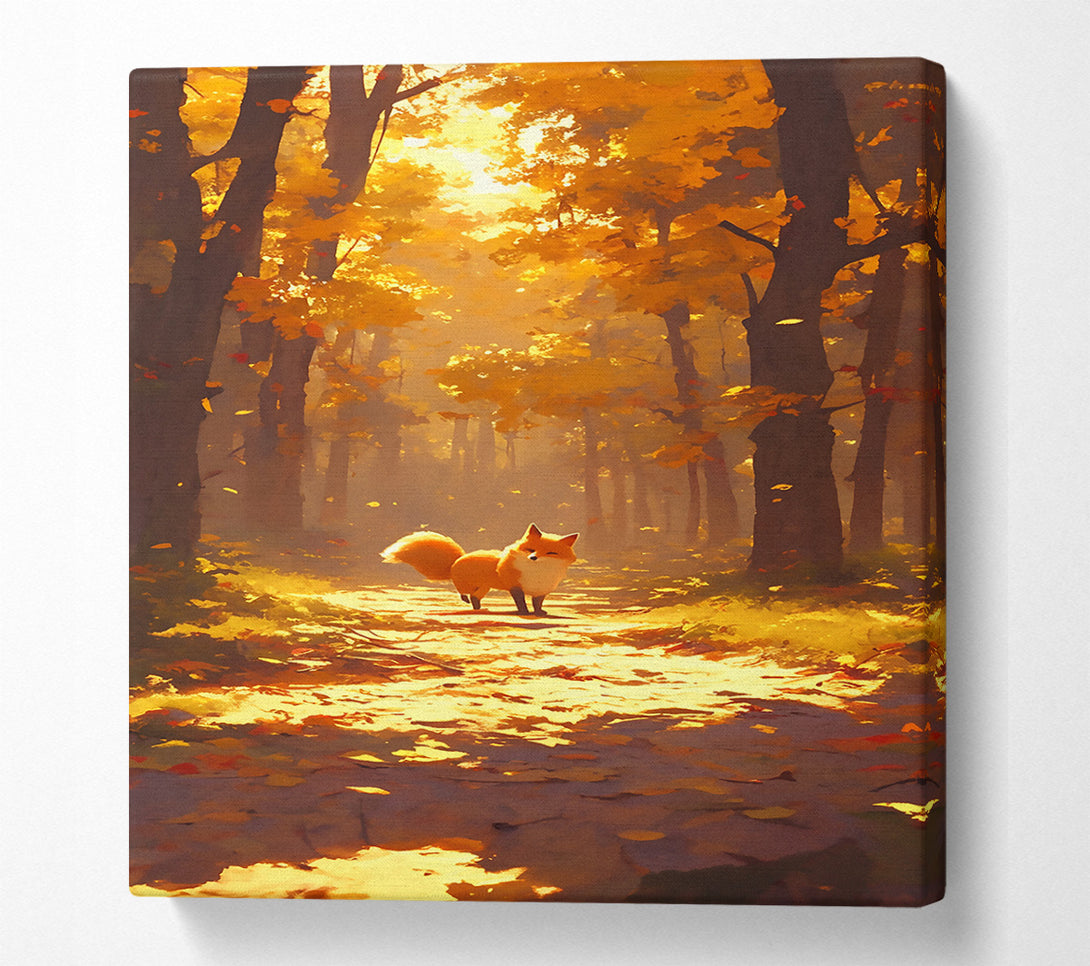  A Canvas Print of Golden Forest Fox Canvas Wall Art