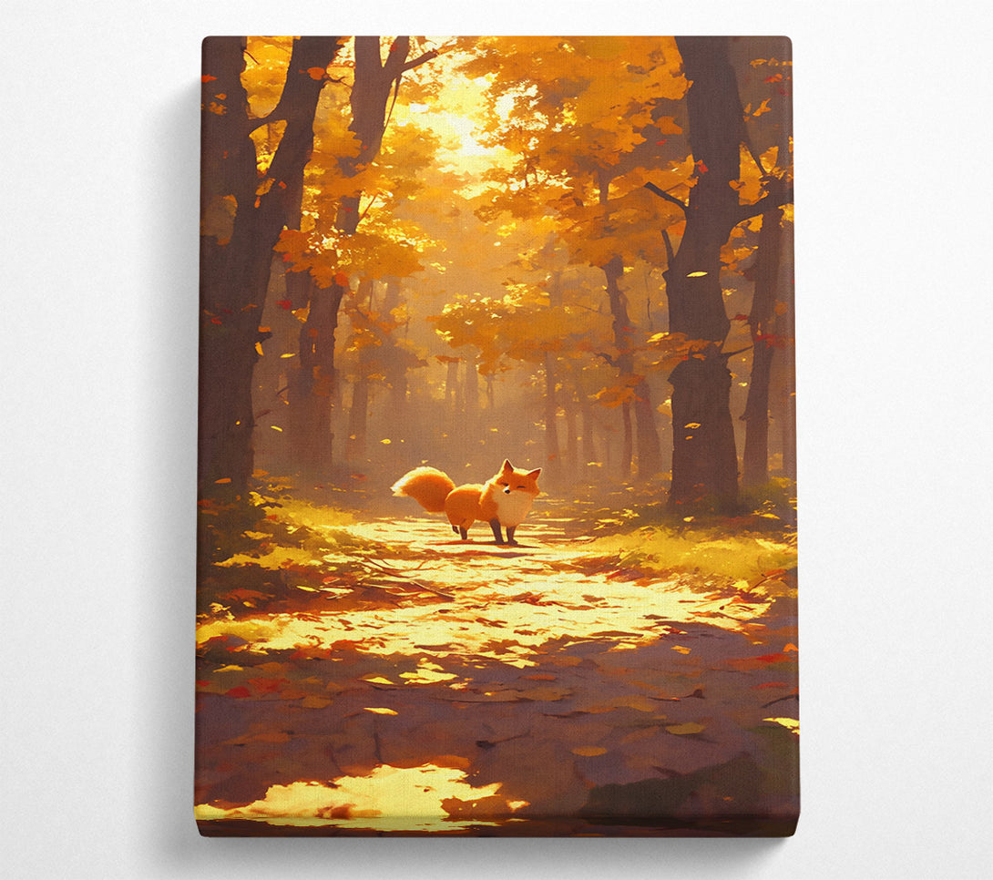  A Canvas Print of Golden Forest Fox Canvas Wall Art