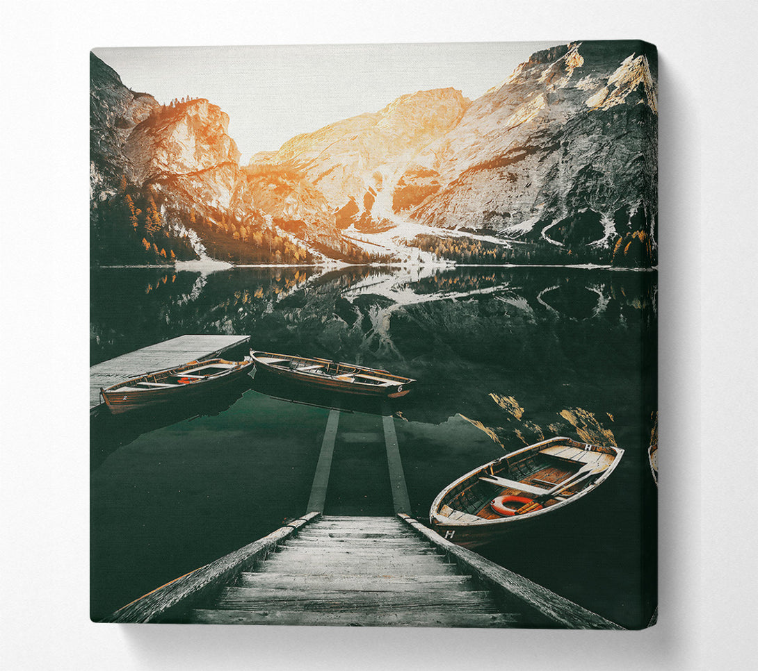  A Canvas Print of Golden Hour Reflections Canvas Wall Art