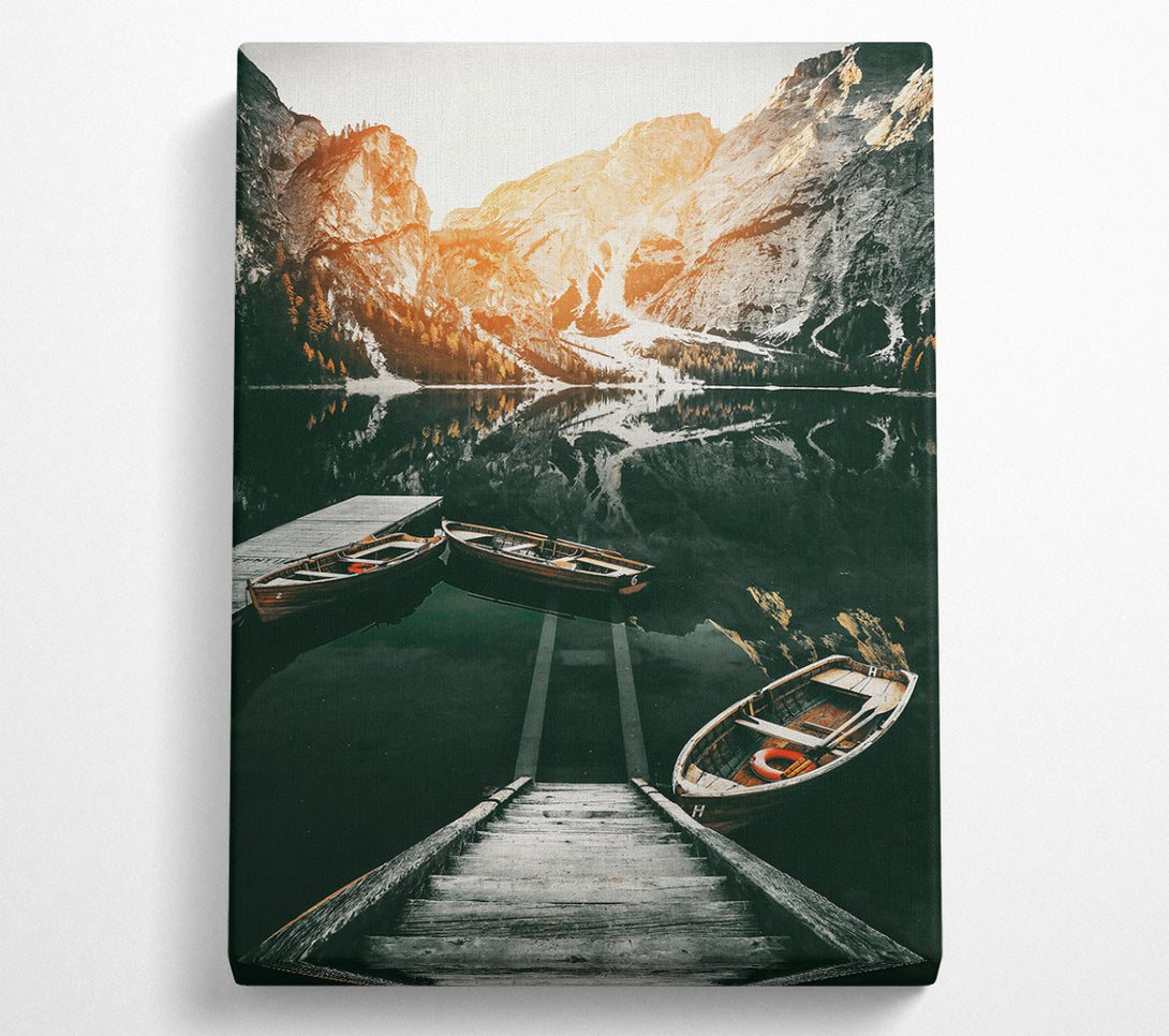  A Canvas Print of Golden Hour Reflections Canvas Wall Art