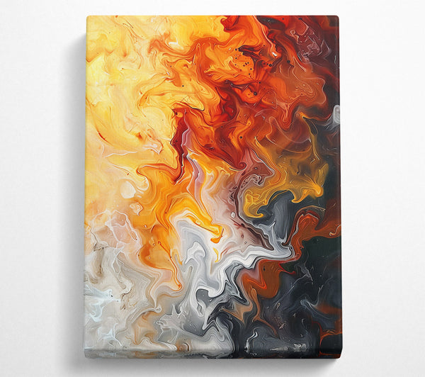  A Canvas Print of Golden Liquid Flow Canvas Wall Art