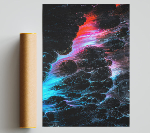 Crimson Nebula Drip Giclee Print