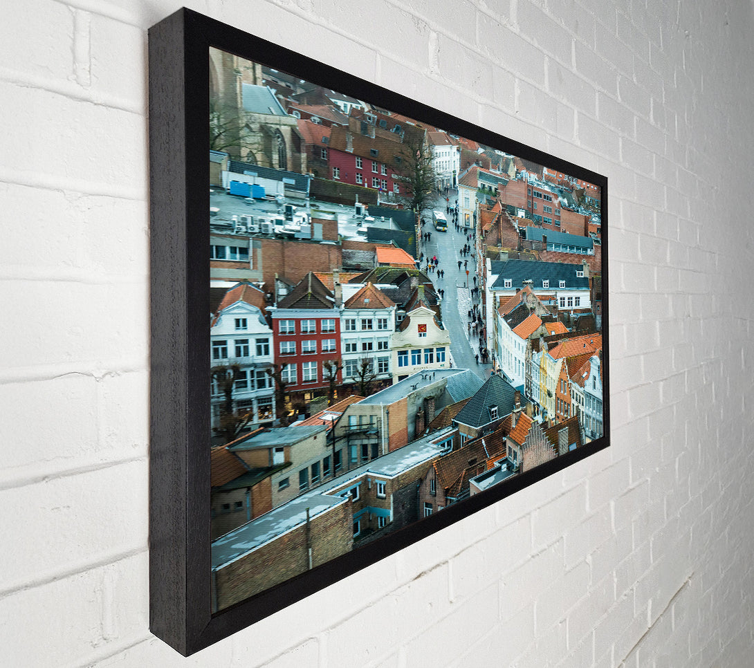  A Canvas Print of Grey Roofs And People Canvas Print
