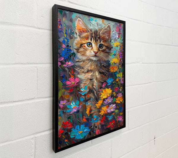 Blue Kitten In Bloom