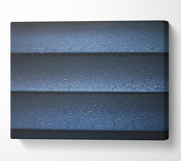 A Canvas Print of Indigo Raindrops On Wood Canvas Wall Art