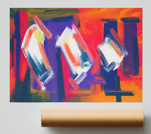 Orange Brushstrokes Symphony Print