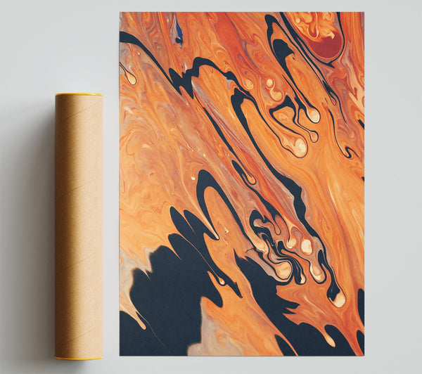 Burnt Orange Swirls Poster