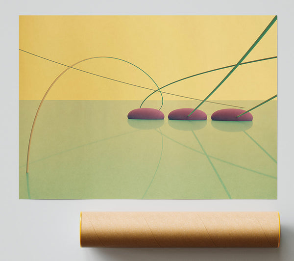 Yellow And Maroon Intersections Giclee Print