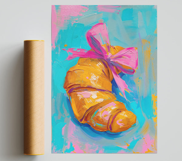 Golden Croissant Dream Poster