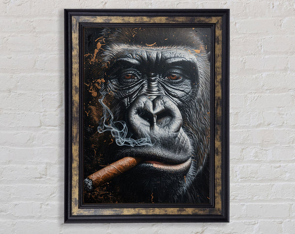 Cigar Gorilla Framed Print