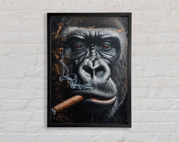 Cigar Gorilla Framed Print
