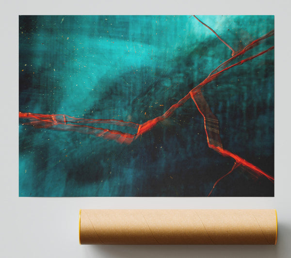 Teal Abstract Splatter Poster