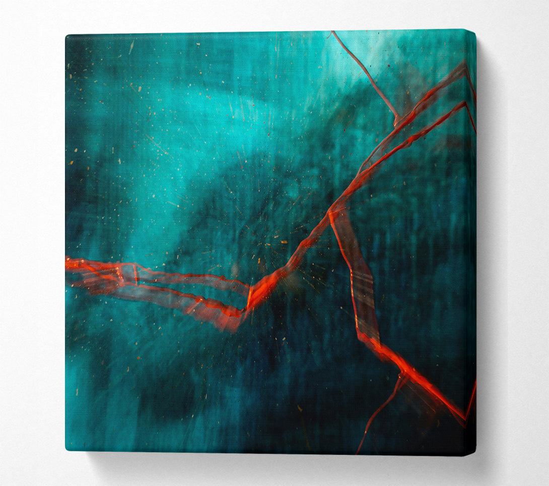  A Canvas Print of Teal Abstract Splatter Canvas Art