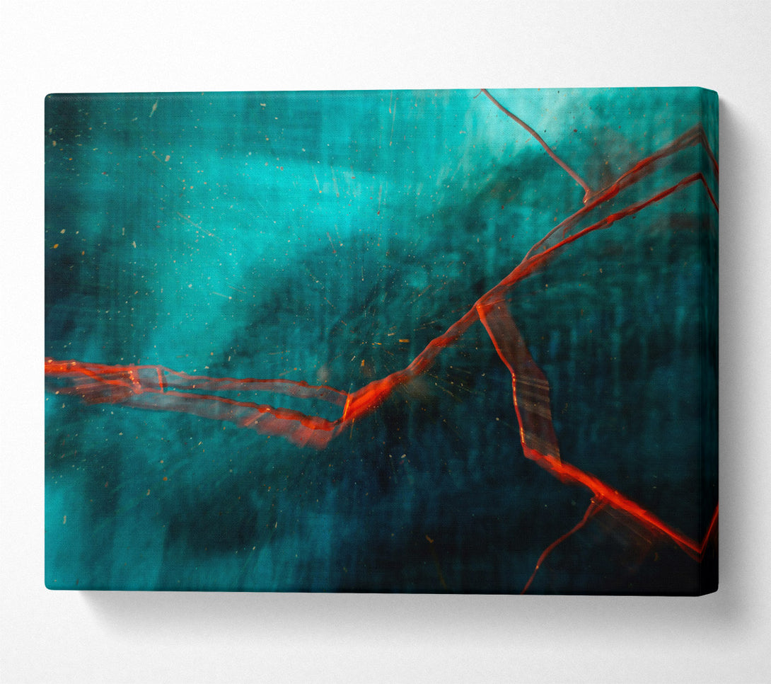  A Canvas Print of Teal Abstract Splatter Canvas Art