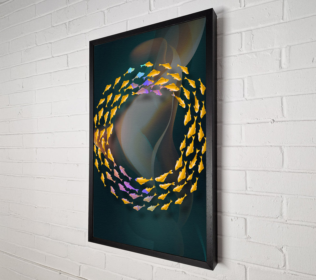  A Canvas Print of Circle Of Fish Canvas Print