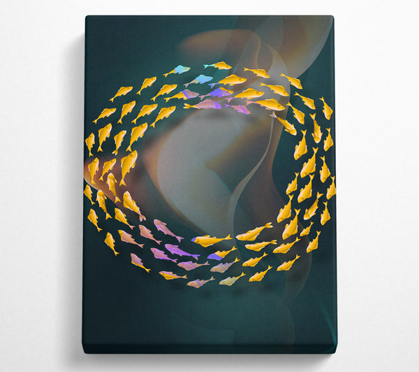  A Canvas Print of Circle Of Fish Canvas Print