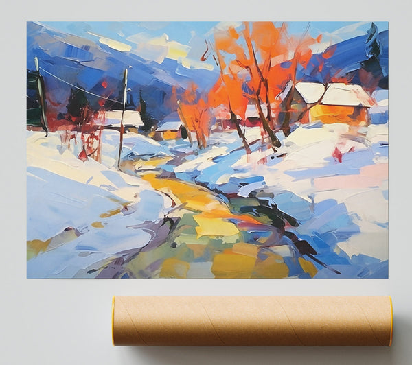 Golden Winter Stream Print