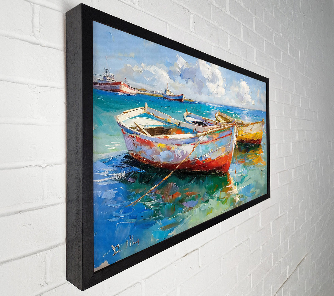  A Canvas Print of Blue Boats At Rest Canvas Art