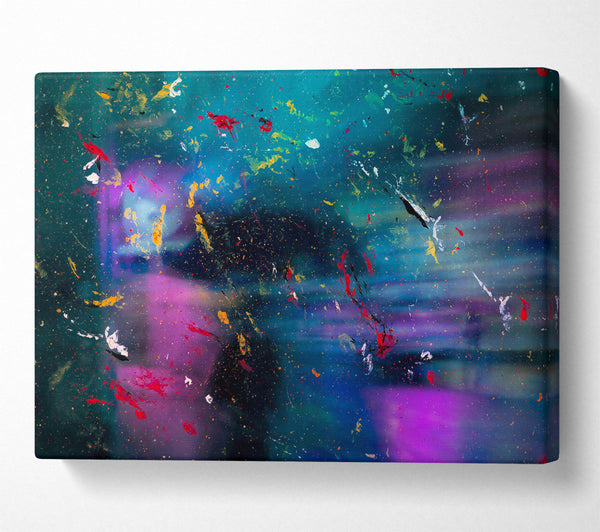  A Canvas Print of Teal Cosmic Splashes Canvas Print