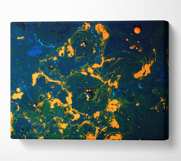  A Canvas Print of Amber Swirls Of Blue Canvas Print