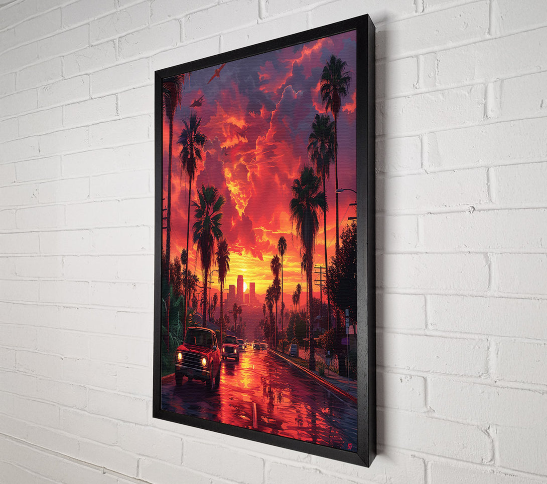  A Canvas Print of City After The Rain Canvas Print