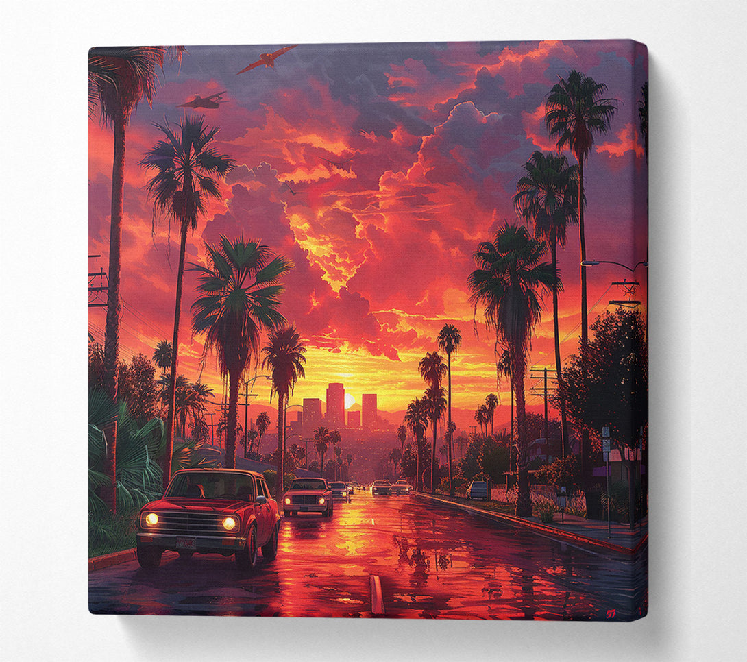  A Canvas Print of City After The Rain Canvas Print