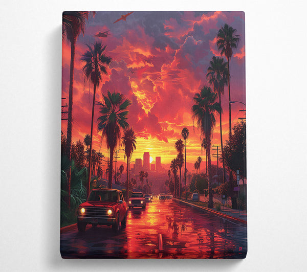  A Canvas Print of City After The Rain Canvas Print